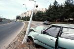 Car Accident, Auto, Pole, Jerusalem