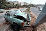 Car Accident, Auto, Automobile, Pole, Jerusalem, VCAV01P07_11.0563