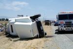 car and truck accident, Interstate Highway I-5 near Grapevine, California, VCAV03P02_08