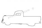 pickup truck outline, line drawing, shape, VCCV04P15_04O