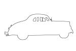 1940 Ford V8 Coupe outline, line drawing, shape, 1930s, 1940s