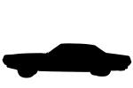 Ford Mercury Cougar silhouette, logo, automobile, shape, 1960s