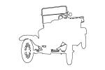 Model-T outline, automobile, line drawing, Ford, shape, 1930's