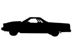 Chevrolet, El Camino silhouette, Chevy, logo, automobile, shape, VCCV05P09_04M
