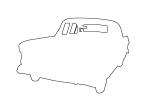 Ford Fairlane outline, automobile, line drawing, shape