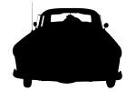 Ford Thunderbird head-on silhouette, logo, automobile, shape