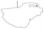 Ford Thunderbird outline, automobile, line drawing, shape, VCCV05P10_13O