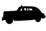 City Taxi silhouette, logo, shape, 1940 City Taxi, Lakehurst, automobile, Chrysler, VCCV05P11_07M