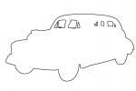 1941 Pontiac Silver Streak outline, automobile line drawing, shape, 1940s, VCCV05P11_09O