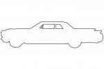 Cadillac, outline, automobile, line drawing, shape, 1960s