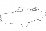 Cadillac outline, automobile, line drawing, shape, 1960s