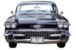 1958 Cadillac, Hood Ornament, Radiator Grill, headlight, head light, lamp, headlamp, head-on, automobile, photo-object, object, cut-out, cutout, VCCV05P14_13F
