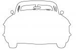 1958 Cadillac outline, automobile, line drawing, shape