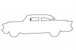 Chevy Belair outline, automobile, line drawing, shape, VCCV05P14_17O