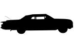 Chevrolet Impala Cabriolet Silhouette, Convertible, Chevy, Chevrolet, 1960s, logo, automobile, shape, VCCV06P01_17M