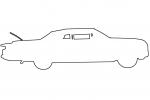 Chevrolet Impala outline, automobile, line drawing, shape, VCCV06P01_17O