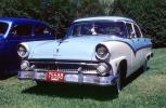 1955 Ford Fairlane, automobile, hanging dice, 1950s