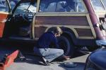 Ford Woody, Changing Tire, 1940s, VCOV01P01_13B