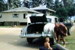 Flat Tire, Guam, Car, Vehicle, Automobile, 1956, 1950s