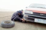 Changing a Flat Tire, near Xilinhot, Inner Mongolia, China, VCOV01P04_08