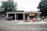 Atlantic Gas Station, Garage, Pumps, building, Pickup Truck, Car, Automobile, Vehicle, May 1961, 1960s, VCPV01P01_11