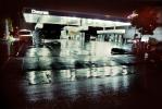 Cevron Gas Station, Night, Nighttime, Lights, rain