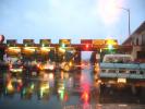 Bay Bridge Toll Plaza on a Rainy Day, traffic jam, tollbooth, congestion
