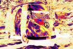 VW-van, Volkswagen Van, Peace Symbol, Peace Sign, Camper, psyscape, VCRPCD0802_086B