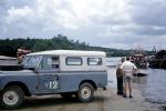 Land Rover, River, Boat, Bukit Ibam, Malaysia, October 10 1962, 1960s