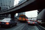 Level-F Traffic, freeway maze, School Bus, downtown Los Angeles, traffic jam, VCRV01P07_06