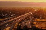Highway 101, Sunnyvale, looking north, Level-B traffic, Silicon Valley, VCRV02P08_10.0899