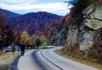 S-Curve, Highway, Roadway, Road, Fall Colors, Autumn, Deciduous Trees, Woodland, 1950s, VCRV05P05_13