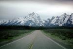 Teton Mountains, Highway, Roadway, Road