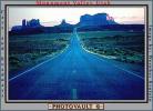 Road, Highway, vanishing point, Monument Valley, geologic feature, butte, mesa, VCRV05P15_03