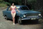 Lady, Car, Swimsuit, Vehicle, Automobile, 1960s