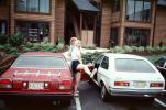 Honda Civic, girls goofing, fun, funny, Car, Vehicle, Automobile, 1970s, VCRV09P08_09
