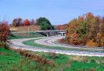 Road, Roadway, Highway 402, fall colors, trees, guardrail, curve, bridge, autumn