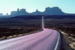 Road, Roadway, Highway 163, Monument Valley, Arizona, geologic feature, butte, VCRV10P03_05
