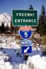 Interstate Highway I-5, snow, arrow, direction, directional, Ice, Cold, Frozen, Icy, Winter, VCRV10P07_02