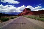 Road, Roadway, Highway 128, Castle Valley, east of Moab Utah, geologic feature, mesa, clouds, VCRV10P12_19