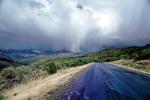 Road, Roadway, Highway, La Sal Mountains, Utah, Rain, Downpour, Raining, VCRV10P13_06