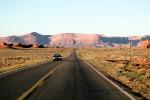 Road, Roadway, Highway 163, Monument Valley, Utah, geologic feature, mesa, vanishing point, VCRV10P14_16