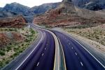 dashed lines, Interstate Highway I-15, Road, Roadway, Northwestern Arizona, vanishing point, VCRV11P03_09