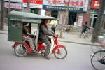 Taxi Cab, city street, driver, man, male, person, passenger, China, VCRV11P09_04