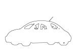 VW-Bug, Volkswagen-Bug, Road, Roadway, Highway, Volkswagen-Beetle outline, line drawing, shape, VCRV14P13_08O