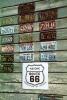 Route-66, wall of license plates, VCRV15P04_14