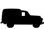 Morris Minor silhouette, panel truck, logo, delivery van, shape, VCRV16P01_05M