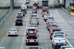 congestion, traffic jam, car, sedan, automobile, vehicle, 280, Interstate Highway I-280 near Mariposa Exit, Potrero Hill, Level-F traffic