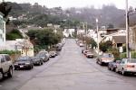 Sausalito, cars, vehicles, homes, houses, hill, fog, VCRV16P13_16