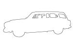 VW, Volkswagen outline, line drawing, shape